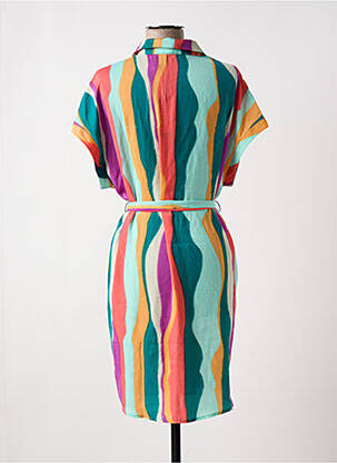 Robe mi-longue imprimé fantaisie manches courtes vert VERO MODA femme