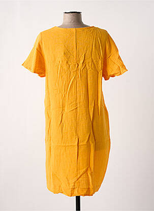 Robe mi-longue manches courtes manches courtes jaune VERO MODA femme