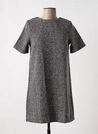 Robe courte fermeture zippée au dos manches courtes gris AWARE femme