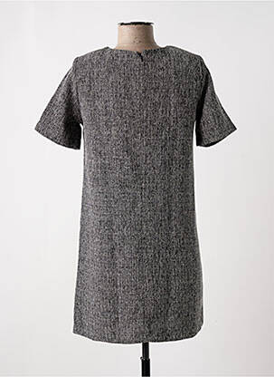 Robe courte fermeture zippée au dos manches courtes gris AWARE femme