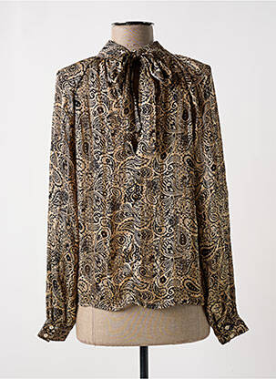 Blouse imprimé fantaisie manches longues beige VERO MODA femme
