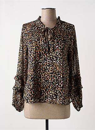 Blouse imprimé fantaisie manches longues noir DEELUXE femme
