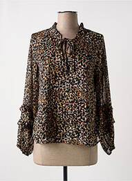 Blouse imprimé fantaisie manches longues noir DEELUXE femme