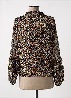 Blouse imprimé fantaisie manches longues noir DEELUXE femme