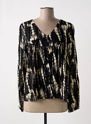 Blouse imprimé fantaisie manches longues noir DEELUXE femme