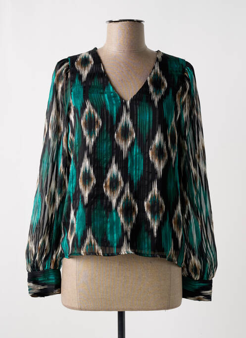 Blouse imprimé fantaisie manches longues vert VERO MODA femme