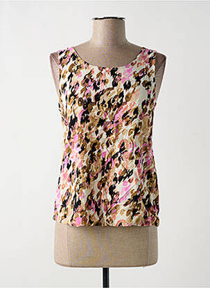 Top coupe cintrée sans manche beige VERO MODA femme