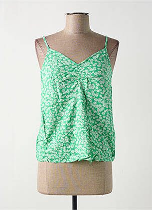 Top manches bretelles ajustables fines bretelles vert PIECES femme