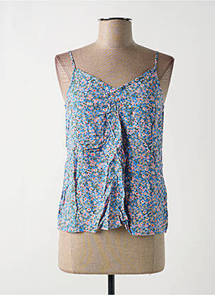 Top manches bretelles ajustables fines bretelles bleu PIECES femme