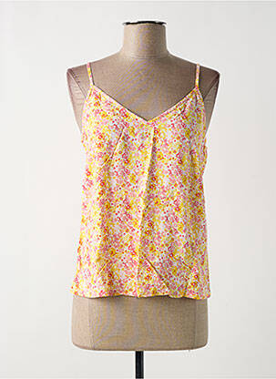 Top coupe cintrée manches longues jaune VERO MODA femme