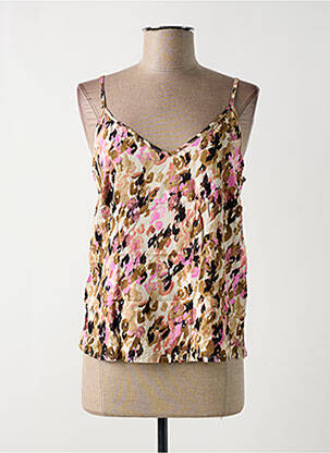 Top manches bretelles ajustables fines bretelles beige VERO MODA femme