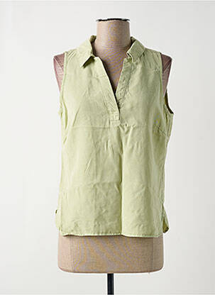 Blouse tissage popeline sans manche vert VERO MODA femme