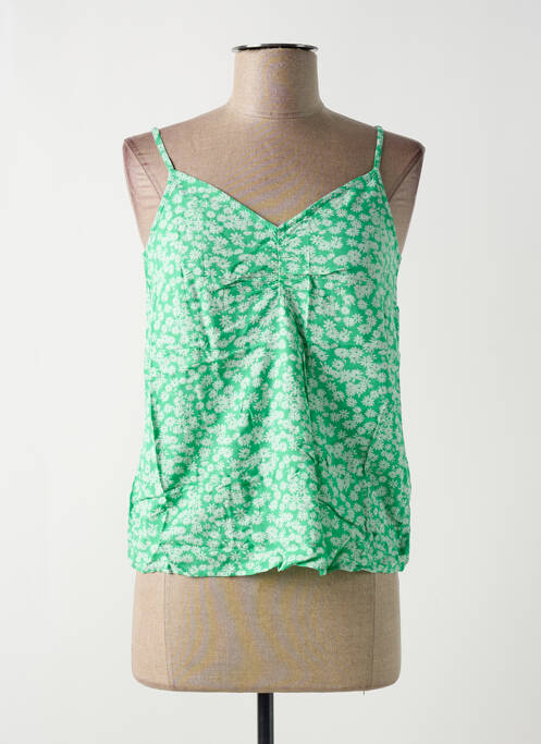 Top manches bretelles ajustables fines bretelles vert PIECES femme