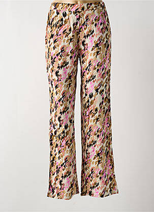 Pantalon droit tissage popeline taille normale beige VERO MODA femme