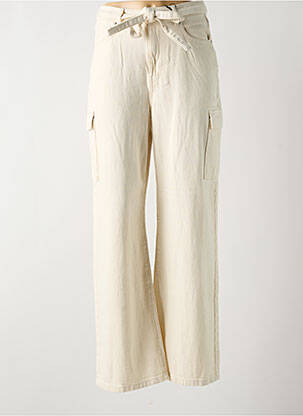 Jean coupe flare stretch taille haute beige VERO MODA femme