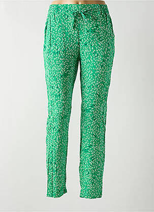 Pantalon droit tissage popeline taille haute vert VERO MODA femme