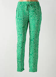 Pantalon droit tissage popeline taille haute vert VERO MODA femme