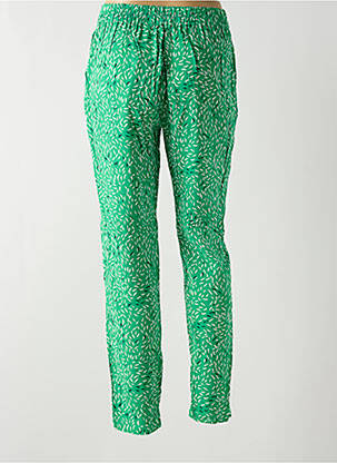 Pantalon droit tissage popeline taille haute vert VERO MODA femme