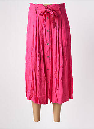 Jupe mi-longue taille élastique rose DEELUXE femme