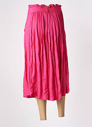 Jupe mi-longue taille élastique rose DEELUXE femme