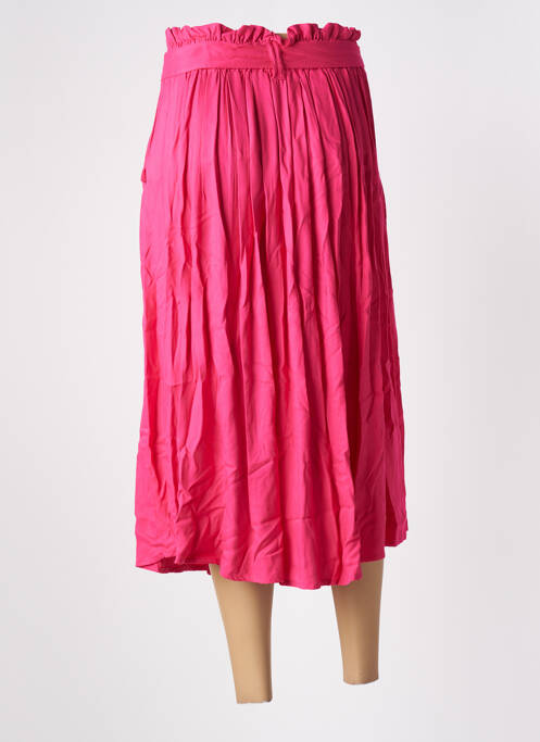 Jupe mi-longue taille élastique rose DEELUXE femme