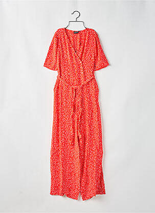 Combi-pantalon tissage crêpe manches courtes orange PIECES femme