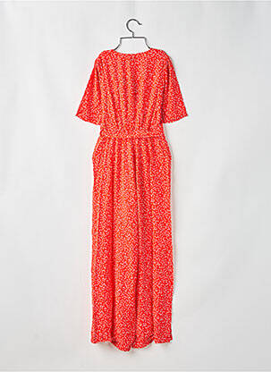 Combi-pantalon tissage crêpe manches courtes orange PIECES femme