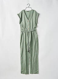 Combi-pantalon poches manches courtes vert PIECES femme