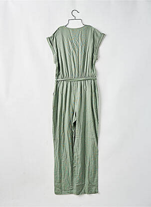 Combi-pantalon tissage crêpe manches courtes vert PIECES femme