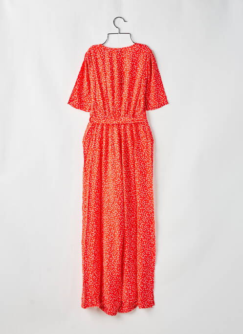 Combi-pantalon tissage crêpe manches courtes orange PIECES femme