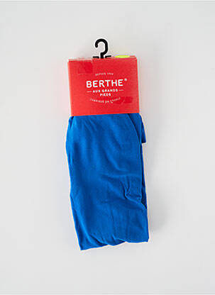 Collants tissage voile bleu BERTHE AUX GRANDS PIEDS femme