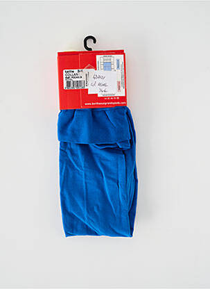 Collants tissage voile bleu BERTHE AUX GRANDS PIEDS femme