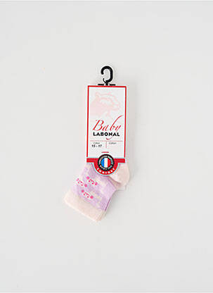 Chaussettes imprimé fantaisie violet LABONAL fille