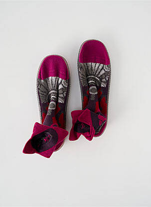 Chaussons/pantoufles bout rond bout rond rose BERTHE AUX GRANDS PIEDS fille