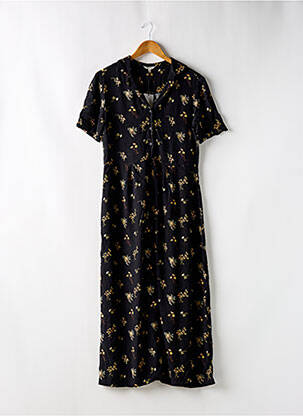 Robe longue manches courtes manches courtes noir BIZZBEE femme