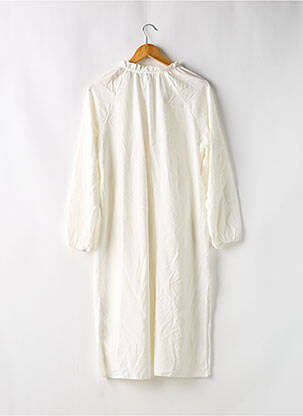Robe mi-longue coupe fluide manches longues blanc BOOHOO femme