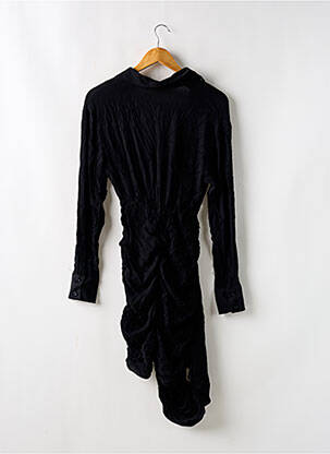 Robe mi-longue tissage crêpe manches longues noir NASTY GAL femme