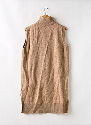 Robe pull resserrée sur le bas sans manche beige SANS MARQUE femme