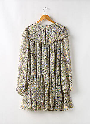 Robe courte coupe évasée manches longues vert LOAVIES femme
