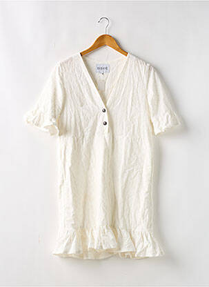 Robe courte manches courtes manches courtes blanc 100JANE femme