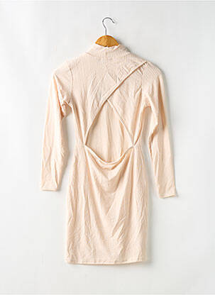 Robe courte manches longues manches longues beige BOOHOO femme