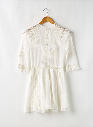 Robe courte manches 3/4 manches 3/4 blanc FOR LOVE & LEMONS femme