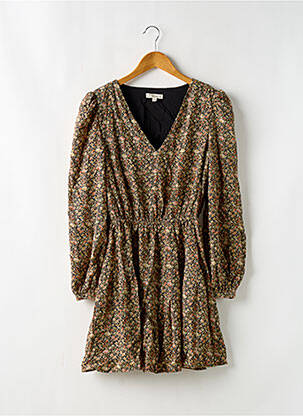Robe courte coupe évasée manches longues marron ZOHOHA femme