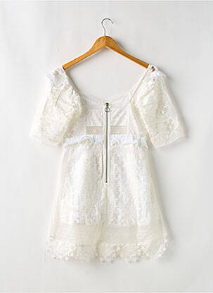 Robe courte fermeture zippée au dos manches courtes blanc FOR LOVE & LEMONS femme