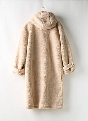 Manteau long coupe droite a capuche beige NASTY GAL femme