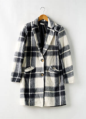 Manteau long coupe droite sans capuche noir L'ATELIER DE MILA femme