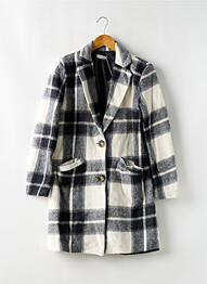 Manteau long coupe droite sans capuche noir L'ATELIER DE MILA femme