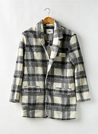 Manteau long coupe droite sans capuche gris REIKO femme