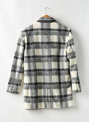 Manteau long coupe droite sans capuche gris REIKO femme
