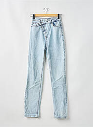Jeans coupe droite taille haute taille haute bleu BOOHOO femme